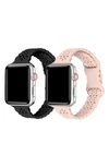 The Posh Tech Silicone Sport Apple Watch Band In Pink/ Black