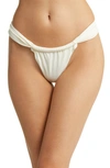 House Of Cb Athens Ruched High-rise Bikini Bottoms In Ivory