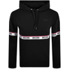 Moschino Black Logo Tape Cotton Hoodie In Black