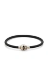 Alexander Mcqueen Skull Rubber Bracelet In Silver