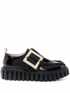 Roger Vivier Viv Creepers Leather Loafers In Black