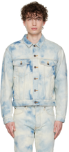 Seekings Blue Bleached Denim Jacket In Bleachedsky