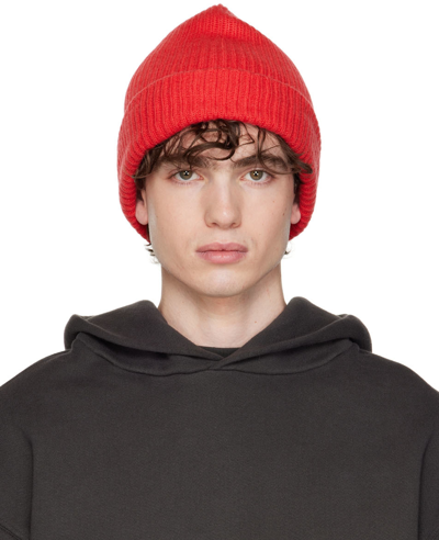 Seekings Red Virgin Wool & Cashmere Beanie