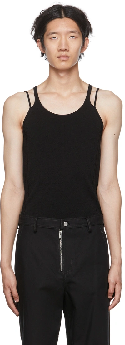 DION LEE BLACK DENSITY TANK TOP