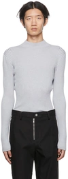 Dion Lee Silver Reflective Skivvy Turtleneck In Silver