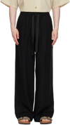 Commas Linen Wide-leg Trousers In Black