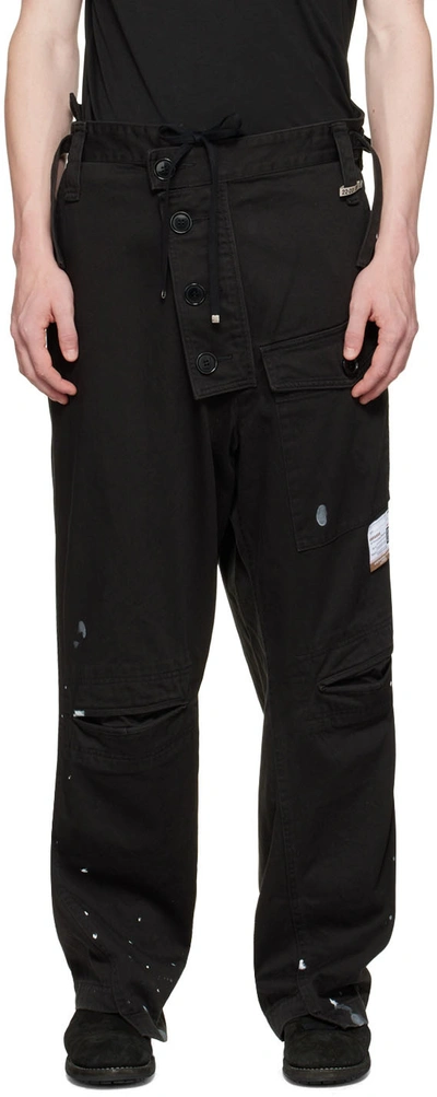 Miharayasuhiro Black Slide Piece Cargo Pants