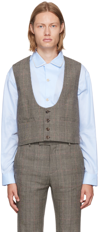 GUCCI grey PRINCE OF WALES WAISTCOAT