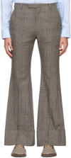 Gucci Prince Of Wales Wool Linen Trouser In 1136 Grey/black/mc