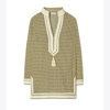 Tory Burch Printed Tory Tunic In French Cream Basketweave