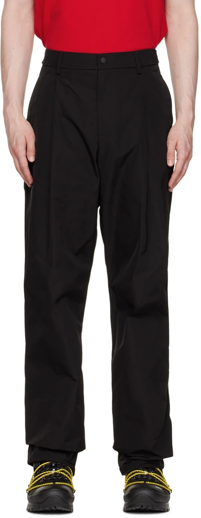 Moncler Black Polyester Trousers In 999 Black