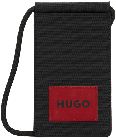 Hugo Black Ethon Neck Pouch In 002 Black