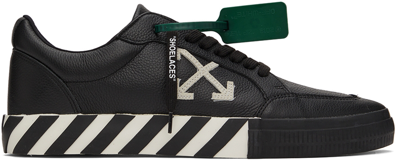 Off-white Men's Vulcanized Sole Leather Low-top Sneakers In Black,white
