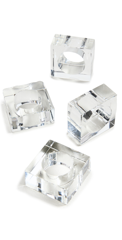 Tizo Design Crystal Napkin Rings Set In Clear