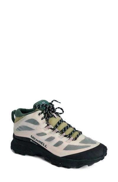 Merrell X Sweaty Betty Moab Speed Gore-tex® Mid Hiking Shoe In X Sb White/ Pink