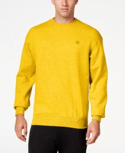 Champion Logo-embroidered Fleece-back Cotton-blend Jersey Sweatshirt In C Gold