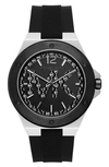 Michael Kors Lennox Stainless Steel & Silicone Strap Watch In Black