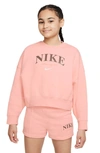Nike Sportswear Trend Big Kids' (girls') Fleece Sweatshirt In Arctic Orange