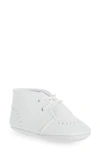 L'amour Benny Brogue Oxford Crib Shoe In White