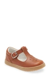 L'amour Kids' Chelsea T-strap Shoe In Cognac