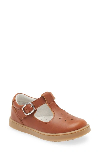L'amour Kids' Chelsea T-strap Shoe In Cognac