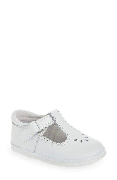 L'amour Kids' Dottie Scalloped T-strap Shoe In White