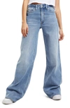 Good American Good Ease Crystal Embellished Wide Leg Jeans In Indigo208