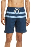 Fair Harbor The Anchor Swim Shorts In Light Blue Stripe