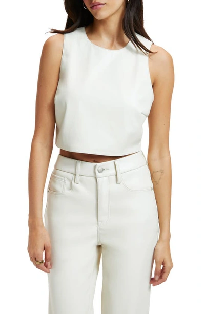 Good American Faux Leather Cropped Top In White01