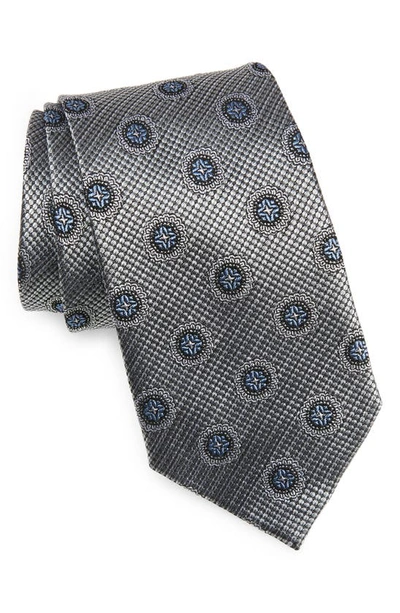 Nordstrom Medallion Silk Tie In Silver