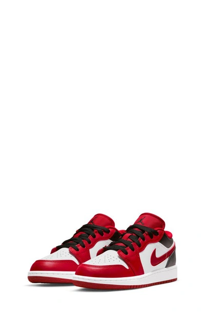 Jordan Nike Air  1 Low Sneaker In White/ Gym Red/ Black