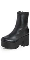 Larroude Black Miso 90 Platform Leather Ankle Boots In Black