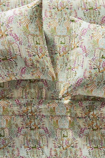 Anthropologie Organic Sateen Printed Sheet Set By  In Mint Size Tw Sht Set