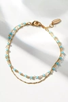 Anthropologie Delicate Layered Bracelet In Blue