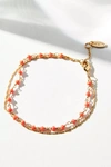 Anthropologie Delicate Layered Bracelet In Orange