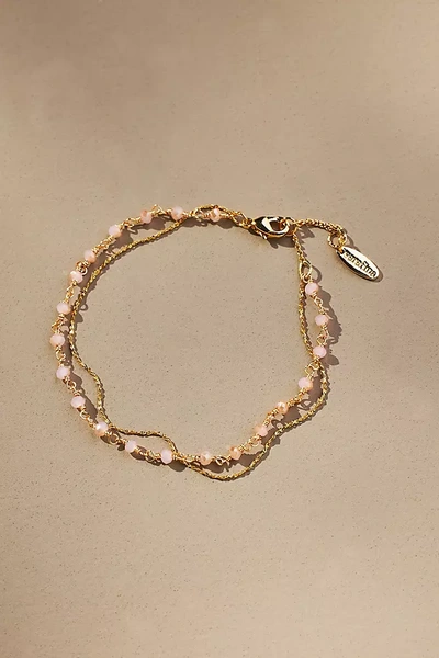 Anthropologie Delicate Layered Bracelet In Pink