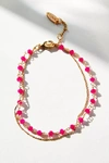 Anthropologie Delicate Layered Bracelet In Pink