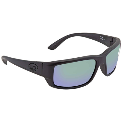 Costa Del Mar Fantail Green Mirror Polarized Glass Mens Sunglasses Tf 01 Ogmglp 59 In Black / Green