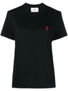 Ami Alexandre Mattiussi Ami Paris Black Ami De Coeur T Shirt In Black