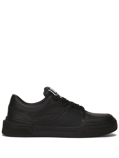 Dolce & Gabbana New Roma皮革运动鞋 In Black