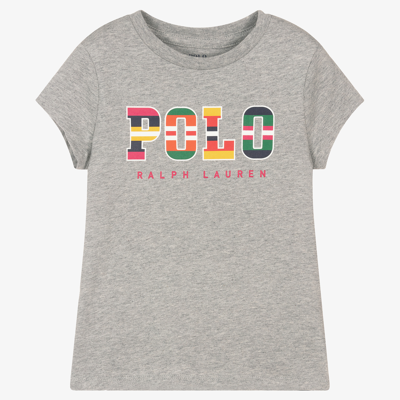 Polo Ralph Lauren Babies' Girls Grey Cotton Logo T-shirt