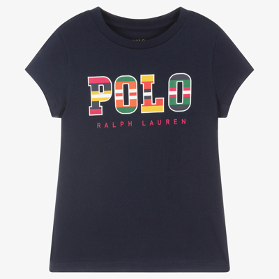 Polo Ralph Lauren Babies' Girls Blue Cotton Logo T-shirt