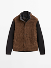 MASSIMO DUTTI CONTRAST SUEDE AND KNIT JACKET