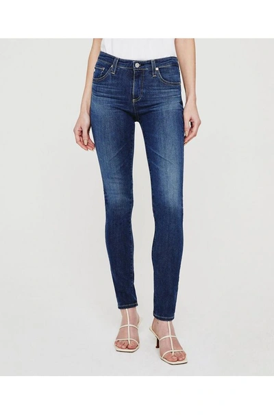 Ag Prima Mid Rise Cropped Cigarette Jeans In 5 Years Oxnard In Blue
