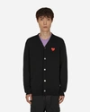 Comme Des Garçons Play Comme Des Garcons Play Men Red Heart Cardigan In Black