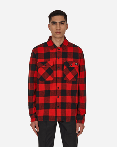 Dickies Red And Black Cotton Check Shirt