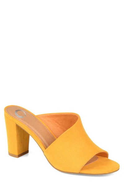 Journee Collection Allea Block Heel Mule In Mustard