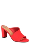 Journee Collection Allea Womens Slip On Block Heel Mule Sandals In Red