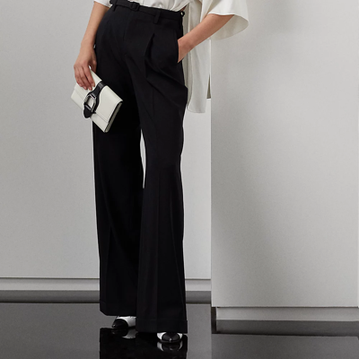 Polo Ralph Lauren Acklie Wool Gabardine Pant In Black