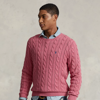 Ralph Lauren Cable-knit Cotton Sweater In Rosebud Heather